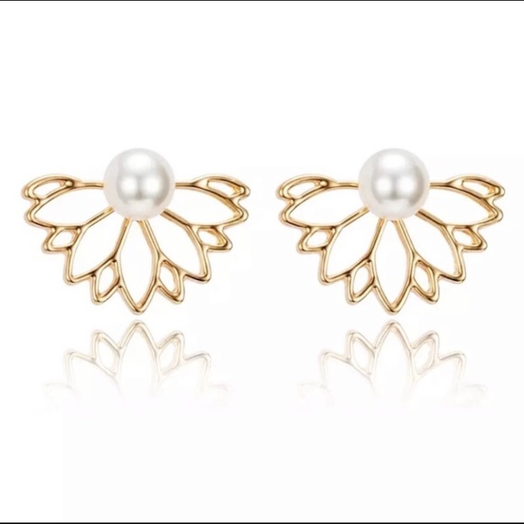 Multi-Wear Pearl Ball Lotus Earrings in Silver - Picture 5 of 5